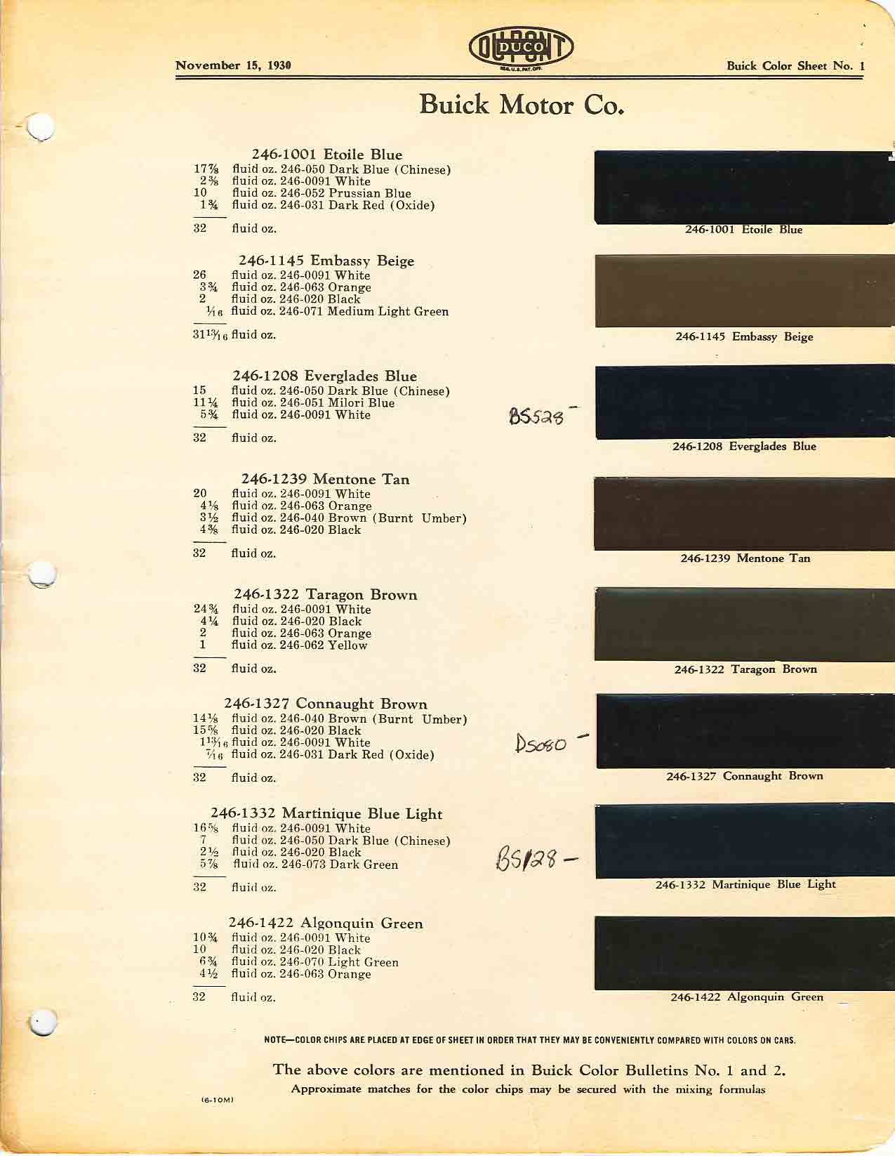 Page 2 of 6 for 1930 Buick Paint Codes and color chart