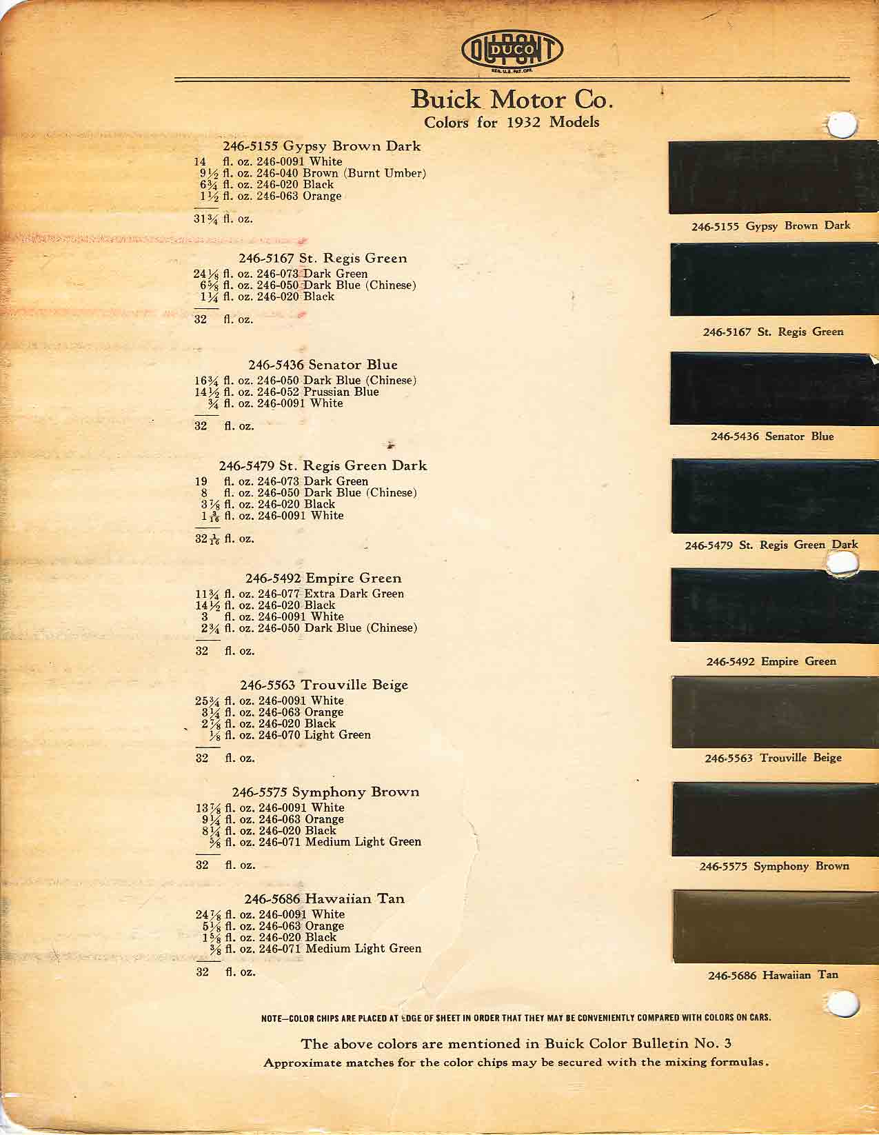 Page 2 of 6 for 1932 Buick Paint Codes and color chart
