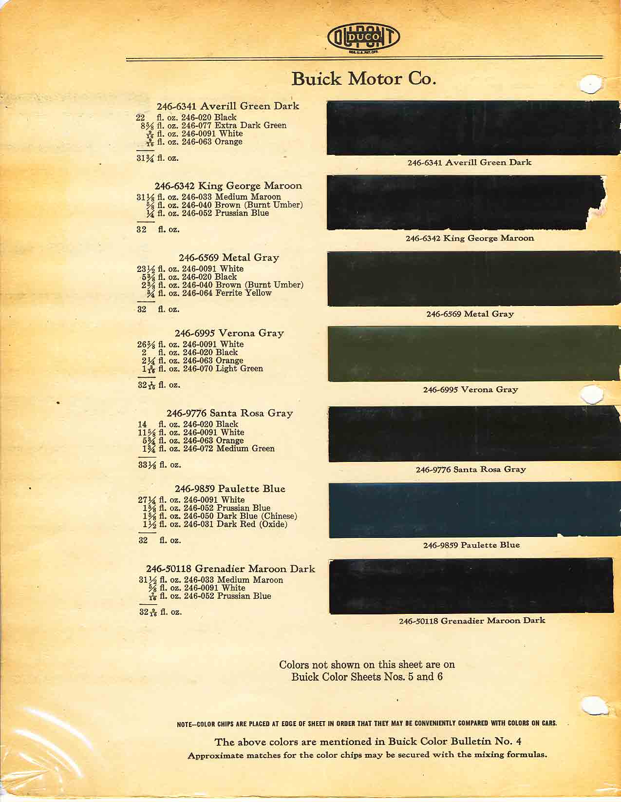 Page 4 of 6 for 1932 Buick Paint Codes and color chart