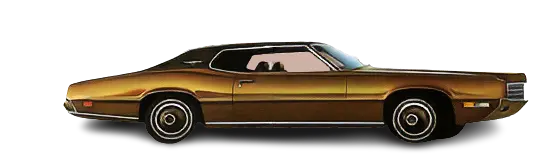 A gold painted 1971 Ford Thunderbird