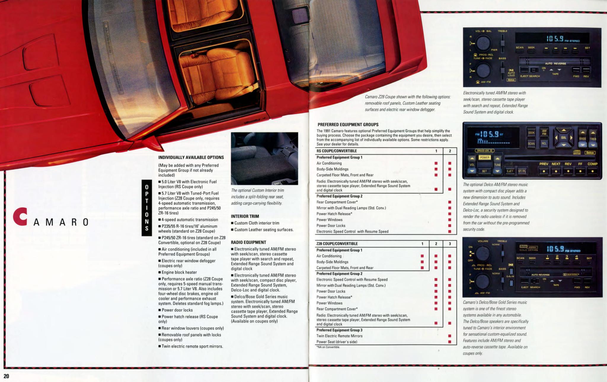 1991 Camaro Brochure