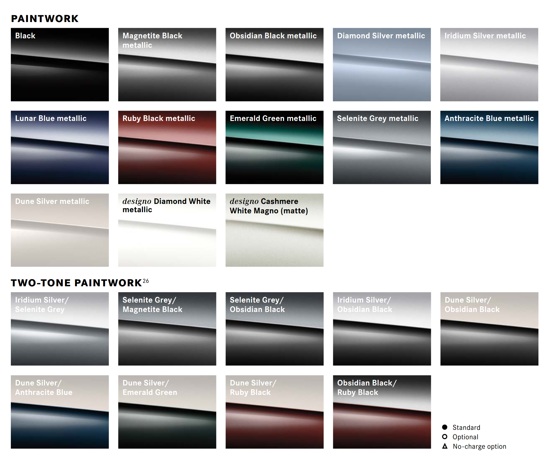 Paint Codes and Color Swatches used by Maybach in 2020