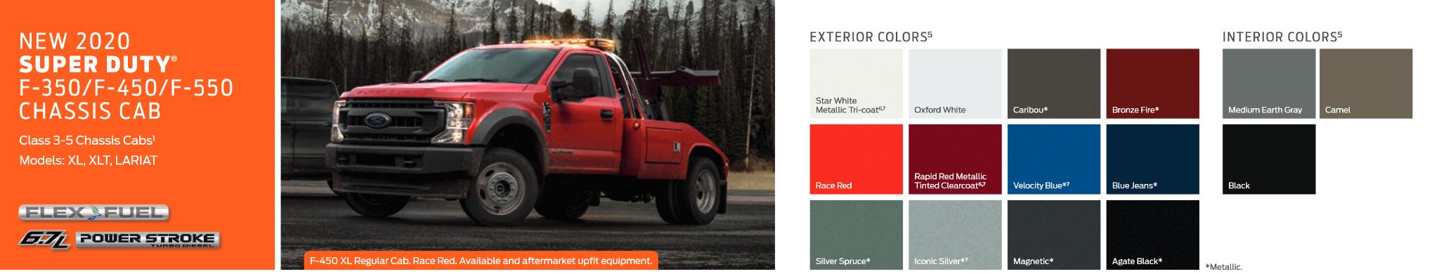 Vehicle example and paint swatches for  the  ford chassis cab vehicle