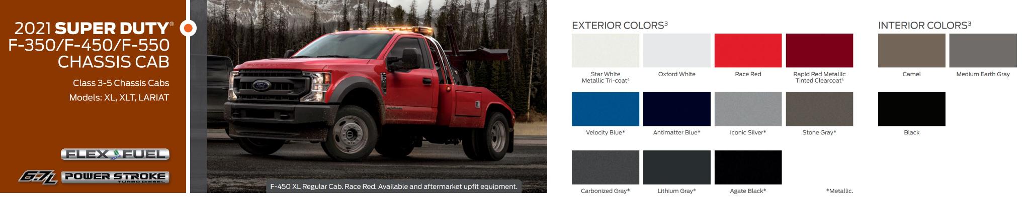 Vehicle example and paint swatches for  the  ford chassis cab vehicle