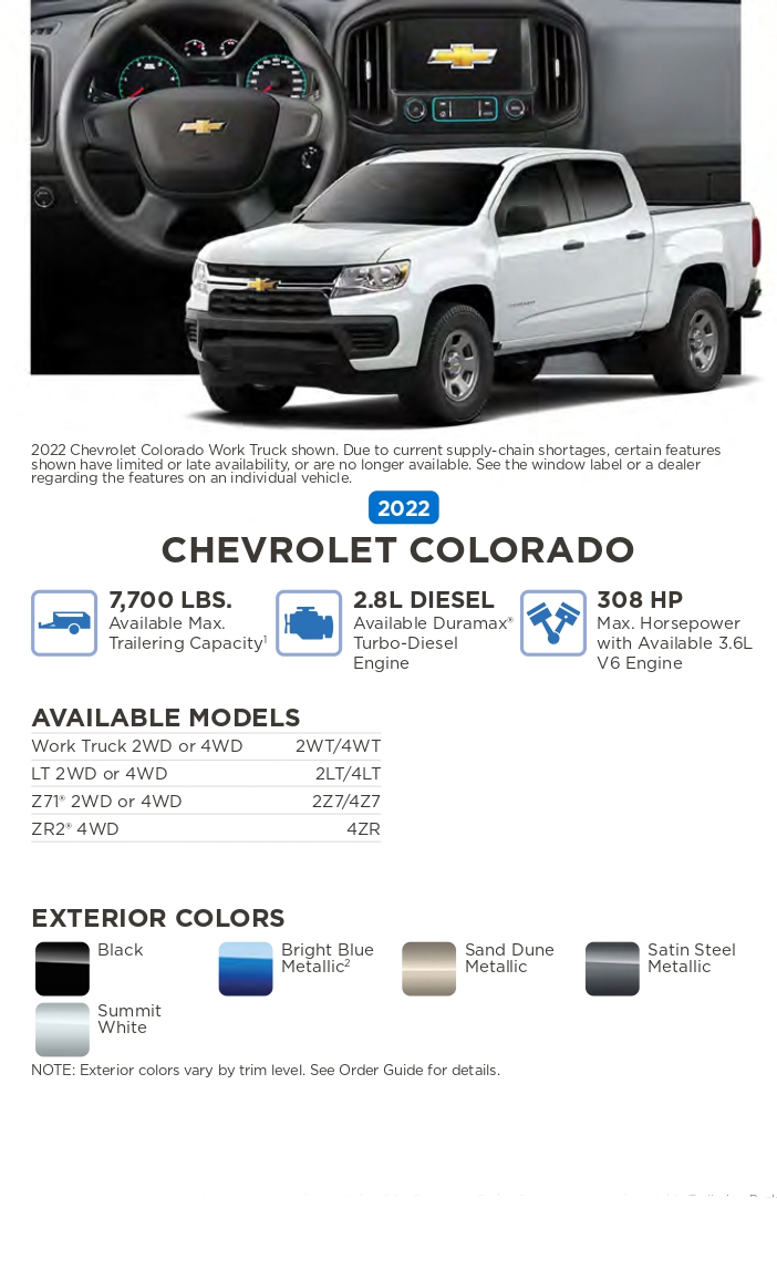 2023 Chevrolet vehicle example and exterior colors that come on the vehicle