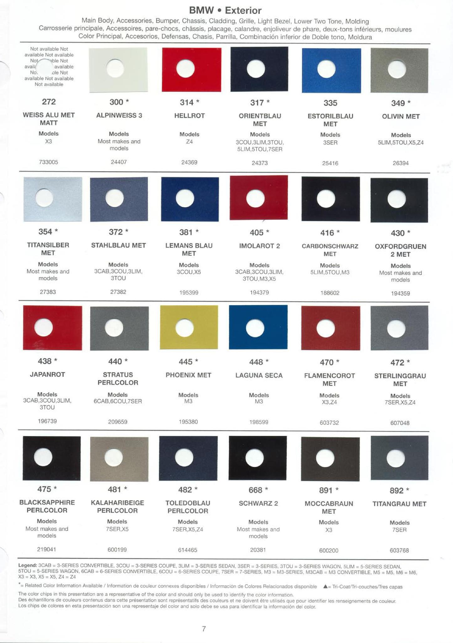 color codes for cars