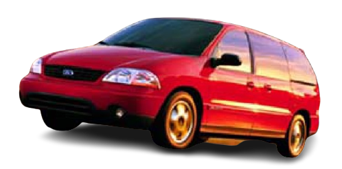 a transparent background image of the 2003 ford windstar in a red color.