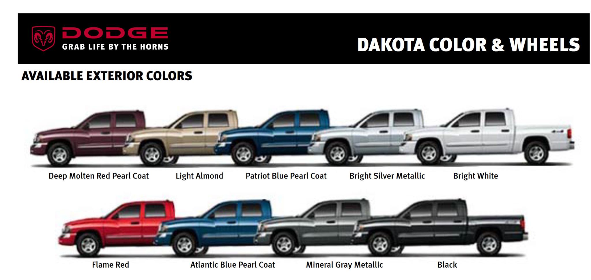 Dodge Dakota Paint Codes & Color Charts