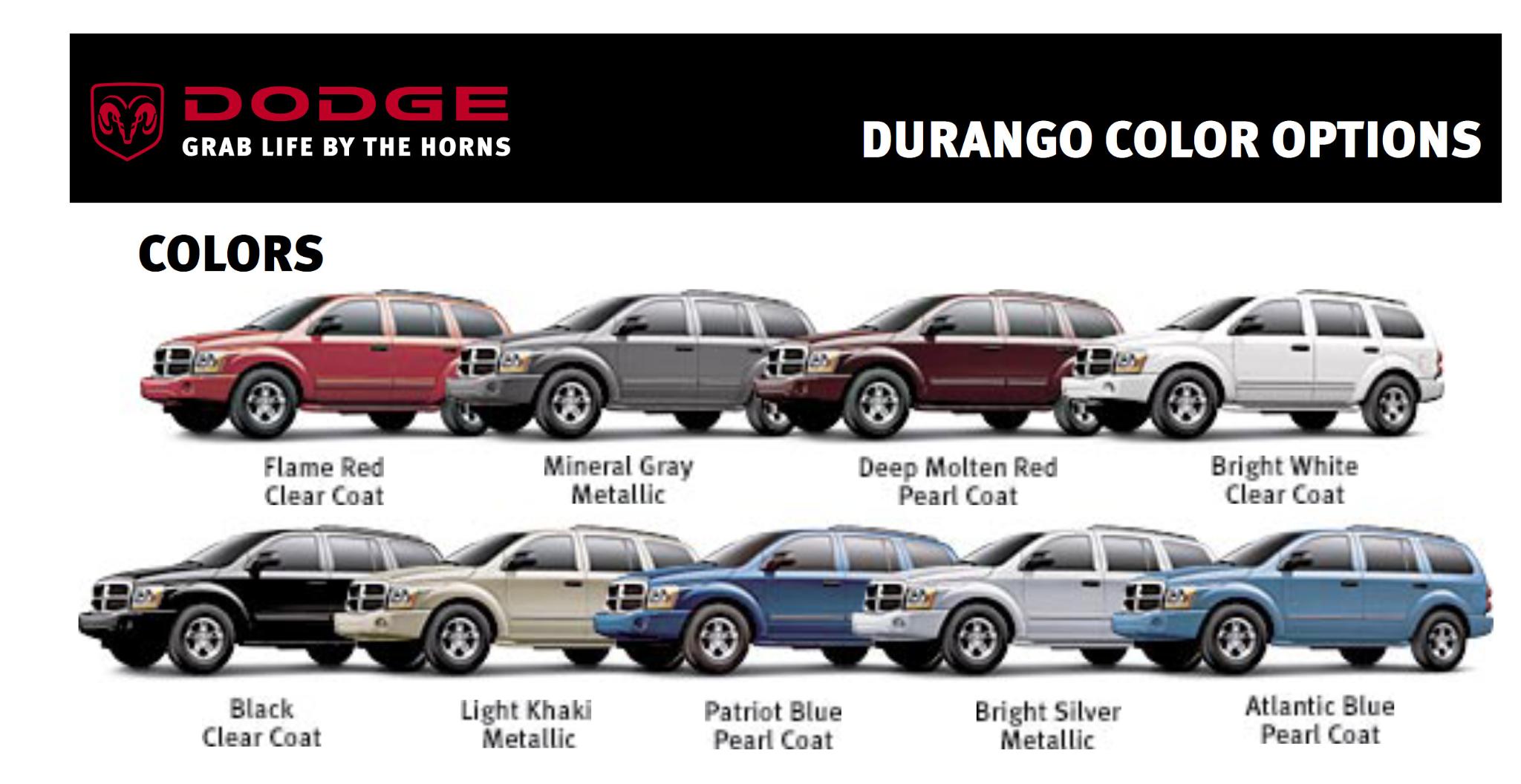 Dodge Durango Paint Codes & Color Charts
