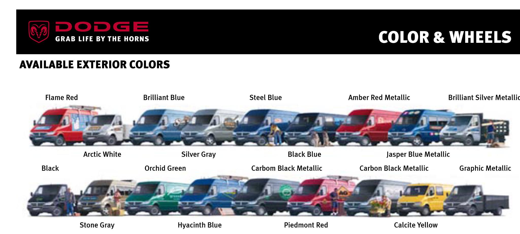 color examples for exterior colors of vehicles
