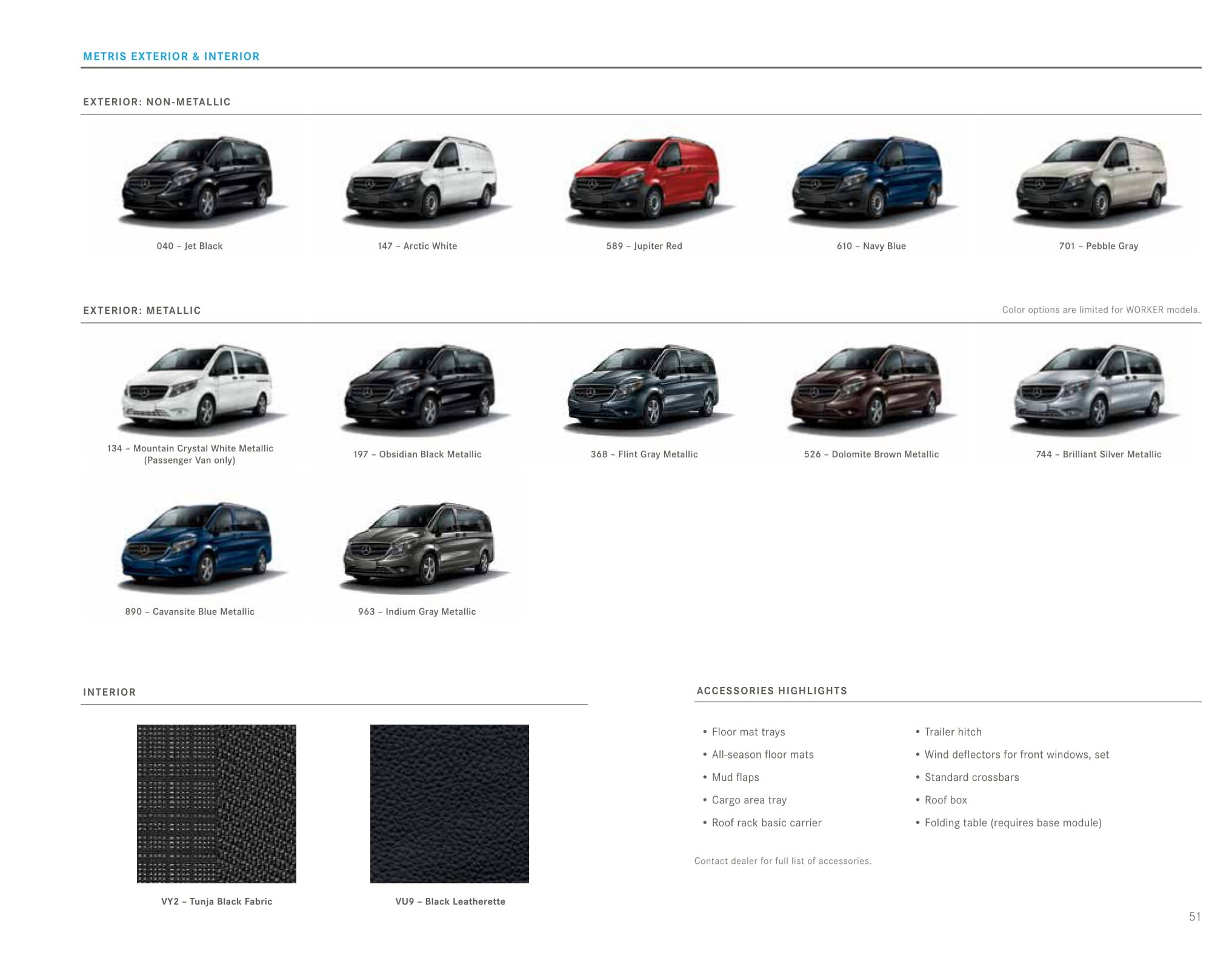 vehicle examples, color names, and color codes for the Mercedes-Benz Vehicle
