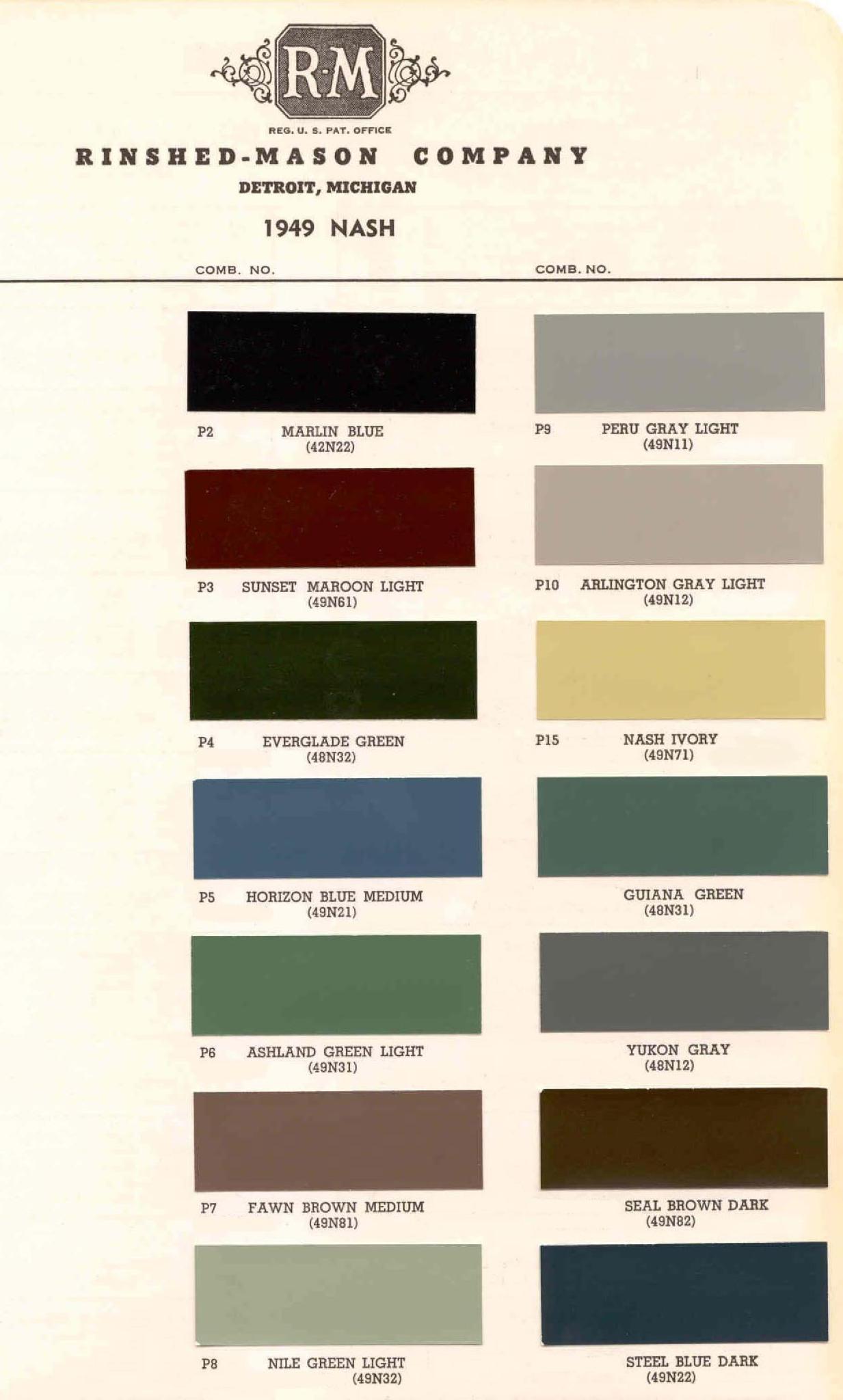 Colors and Codes used on Exterior Vehicles