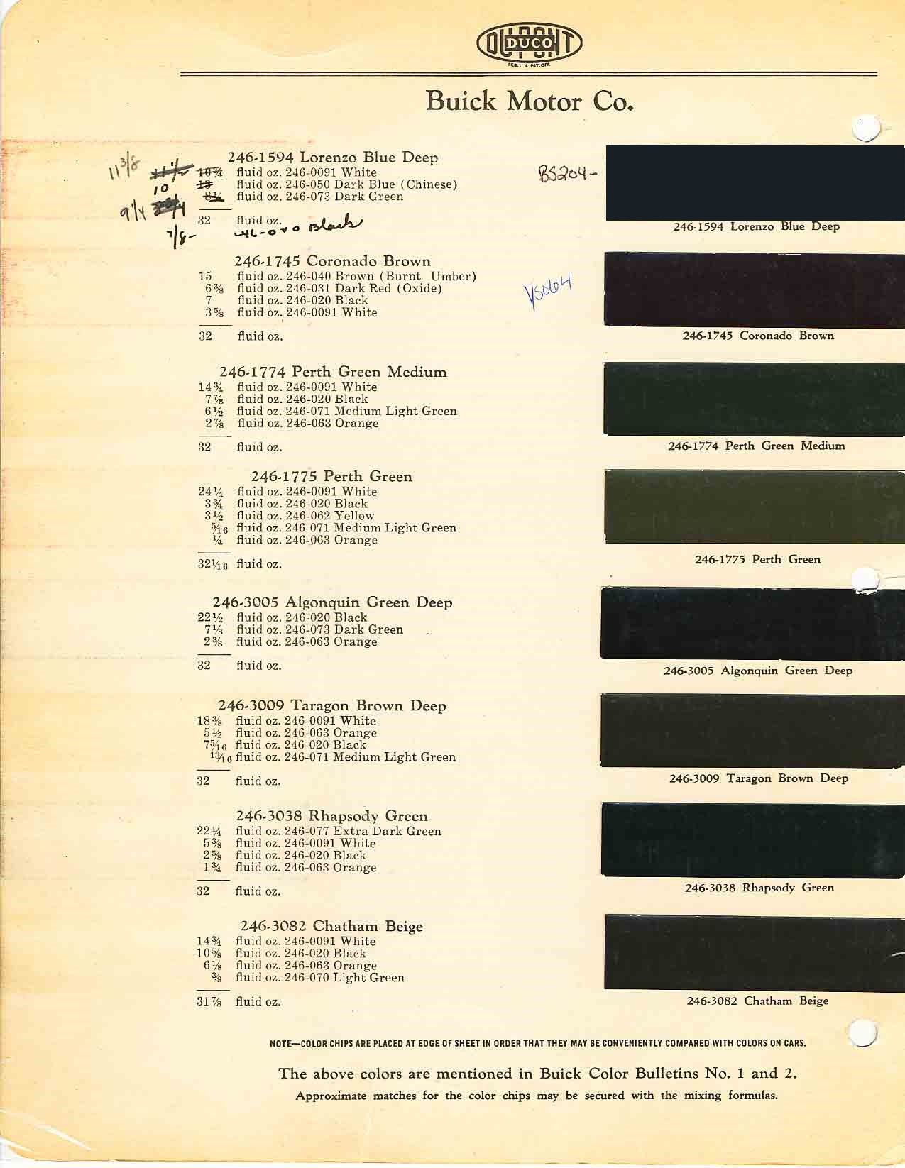 Page 1 of 6 for 1930 Buick Paint Codes and color chart