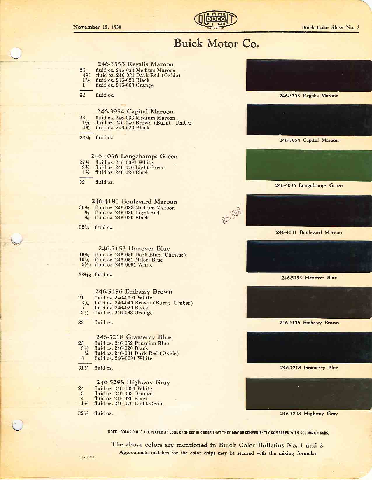 Page 3 of 6 for 1930 Buick Paint Codes and color chart