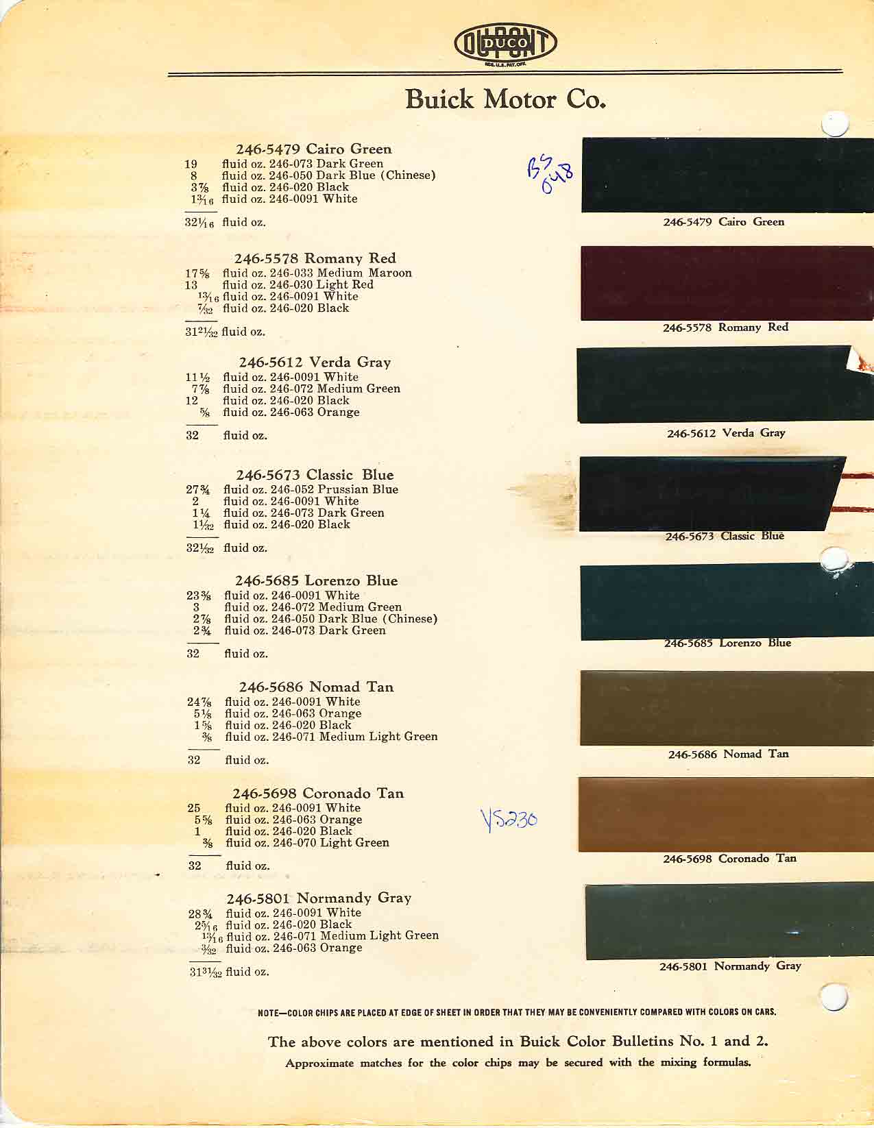Page 4 of 6 for 1930 Buick Paint Codes and color chart