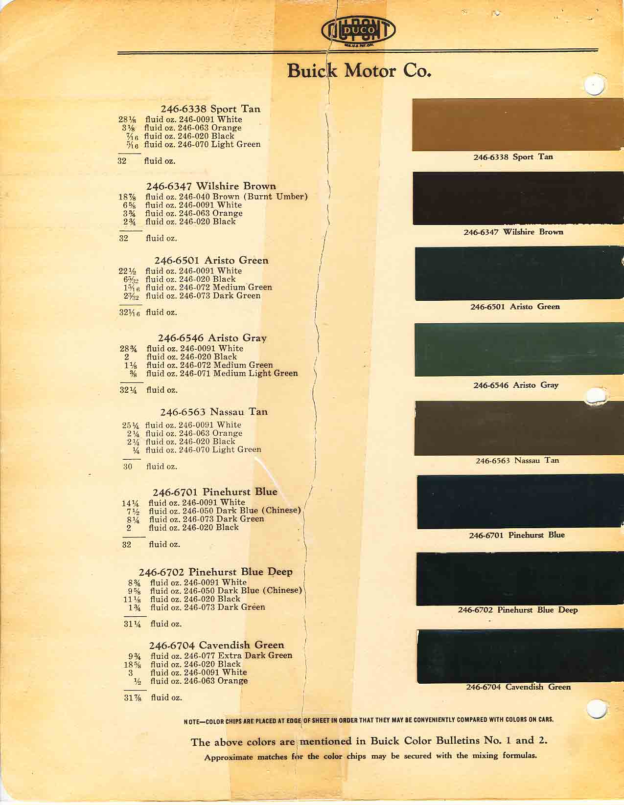 Page 6 of 6 for 1930 Buick Paint Codes and color chart