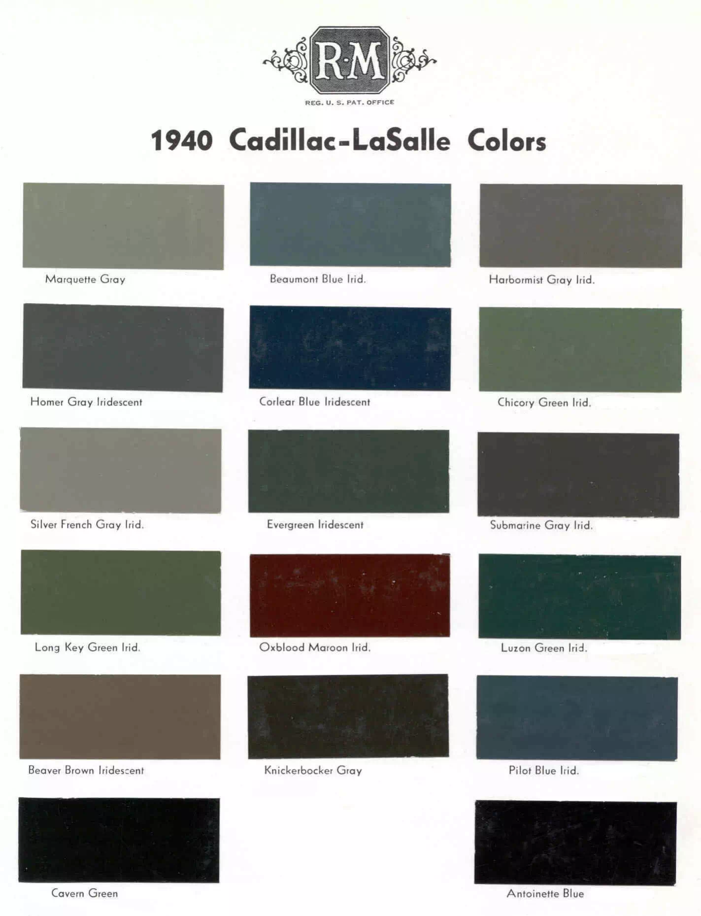 Color Examples and thier codes for Cadillac Vehicles