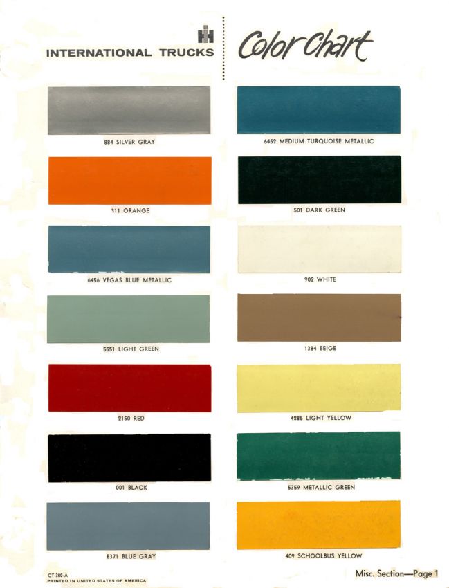 Navistar International Paint Codes Color Charts - International Semi Truck Paint Code Location