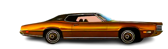 A gold painted 1971 Ford Thunderbird