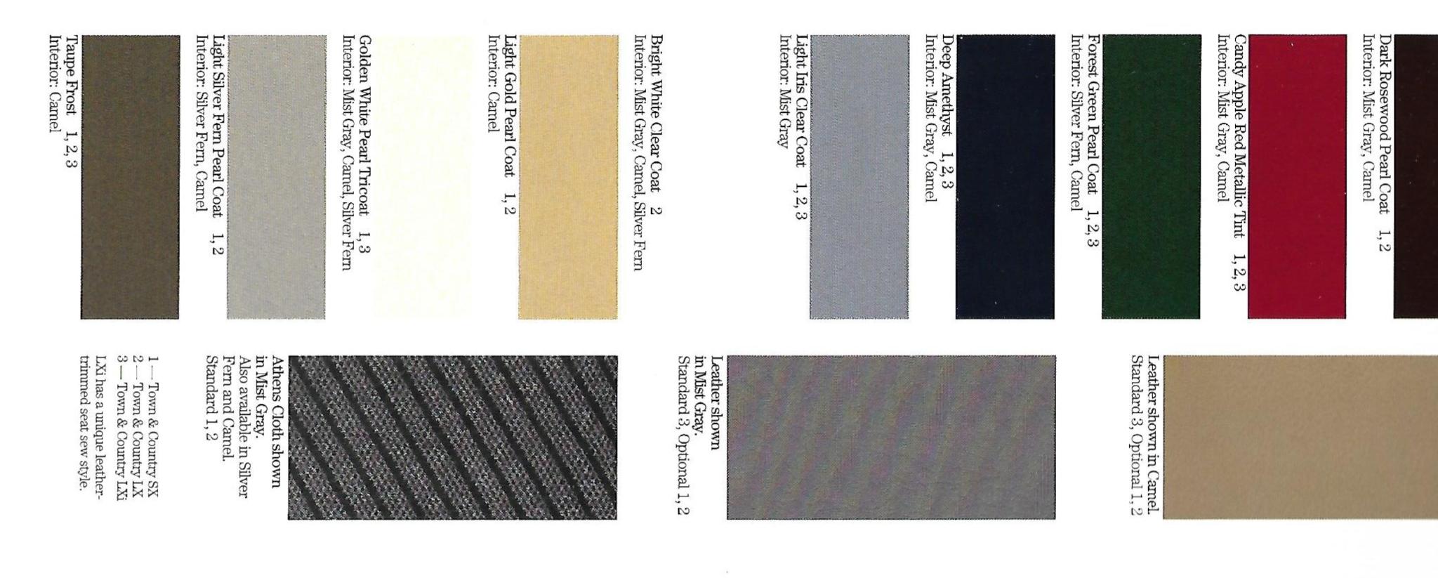 Color shade examples for Chrysler Town & Country Van Exterior Colors