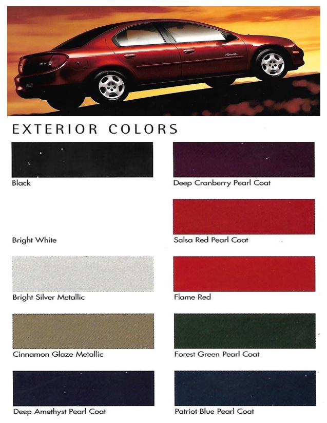 1995  Plymouth Neon Original Color Brochure Catalog Prospekt