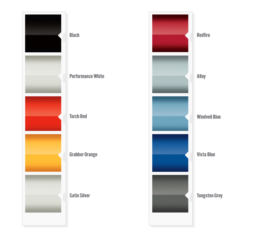Ford Mustang Paint Chart - Ford Red Paint Colors