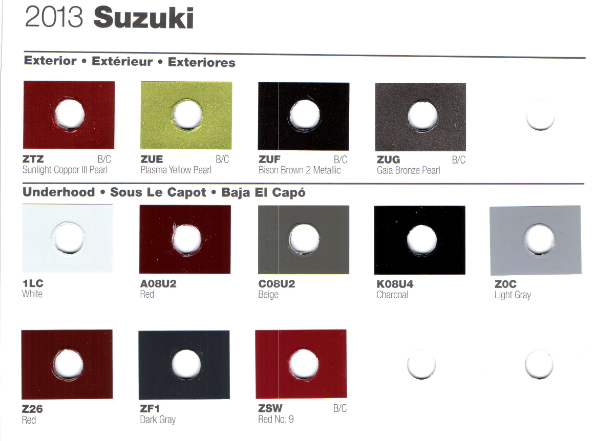 Color chart by Suzuki