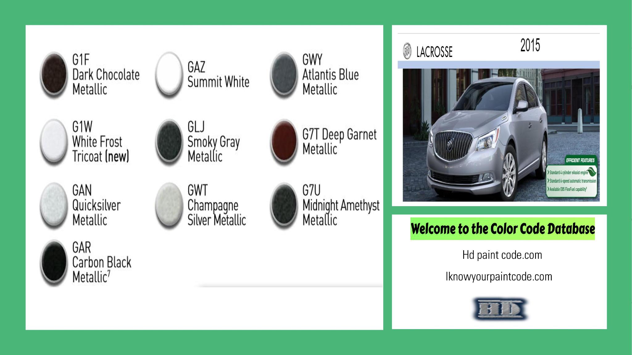 2015 Buick Exterior Paint Codes for Colors