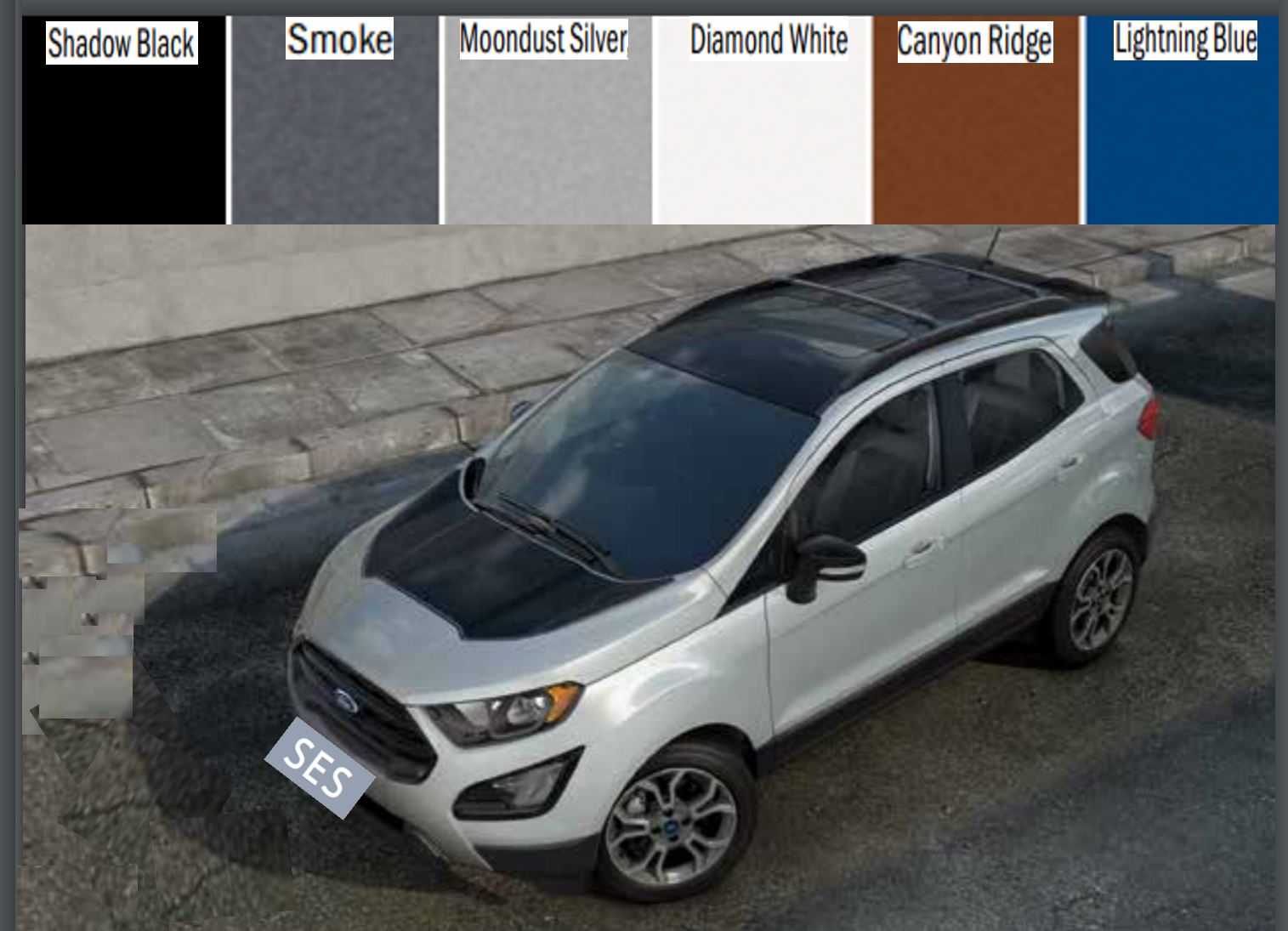Exterior Paint Codes for the Ford Ecosport
