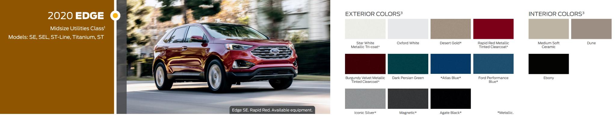 color options the Ford Edge came in