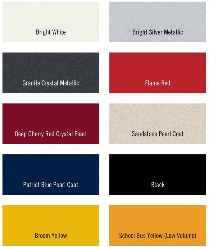 Dodge All Model Paint Codes And Color Chart Chips Oem Examples - Dodge Ram Paint Colors 2020