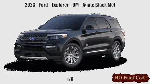 all nine color options that the Ford Ford Explorer vehicle comes in, paint codes and color names included