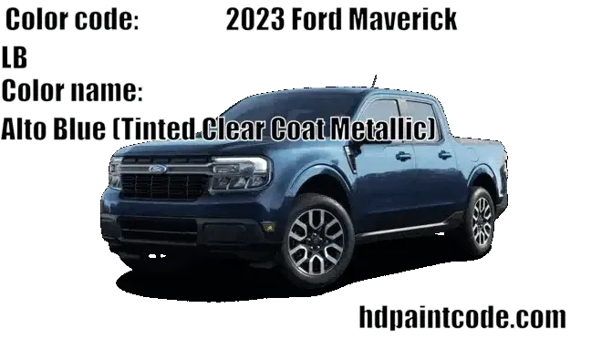 2023 Ford Maverick Vehicle Example, color codes, color names, and shades the vehicle came in