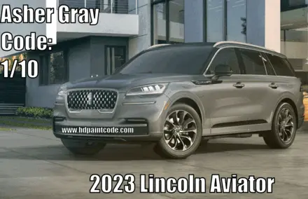 2023 Lincoln Aviator Paint Codes, Color Names, & Vehicle example all on 1 image