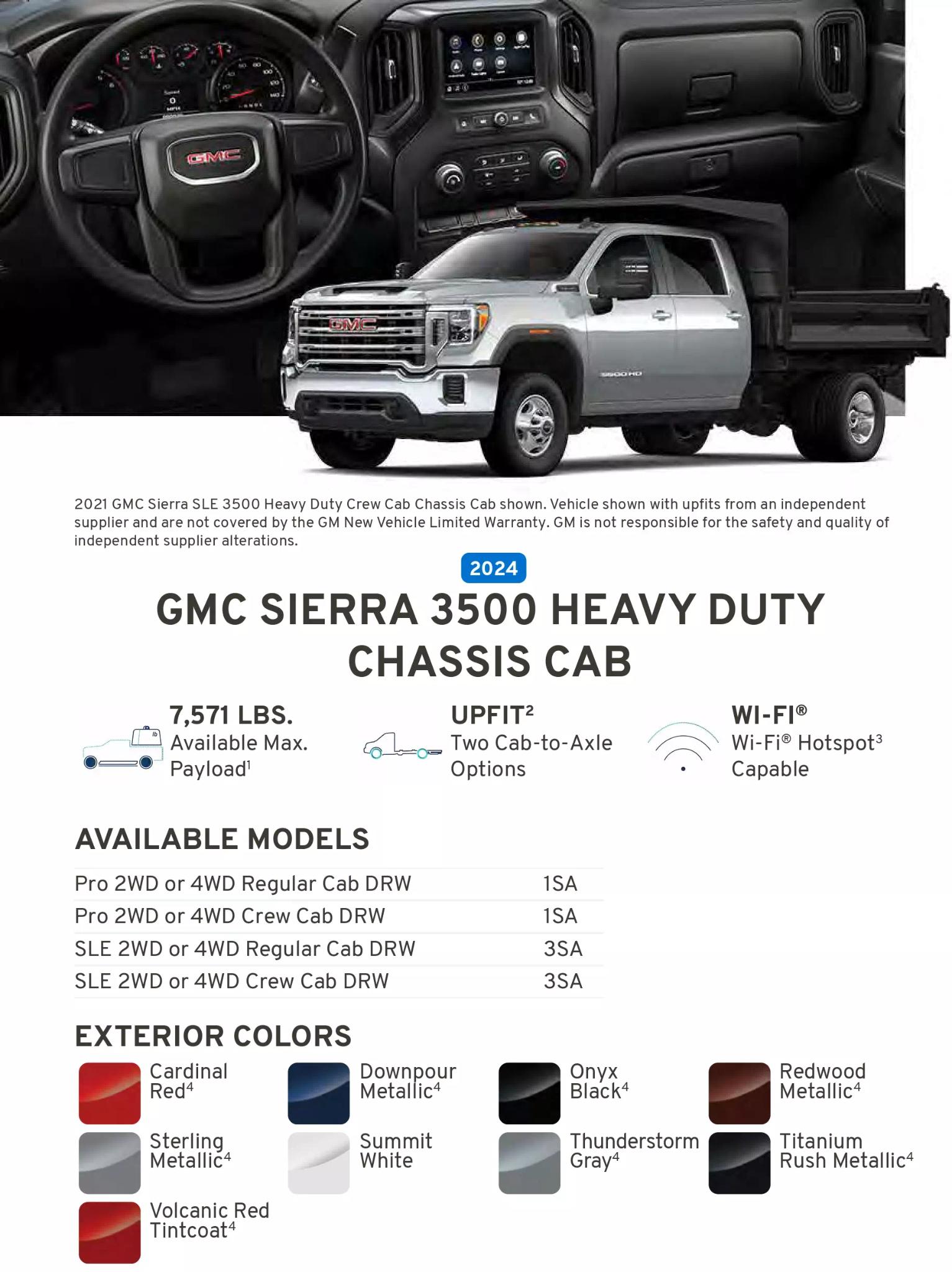 GMC 2024 Paint Codes, Vehicle Example, Color Pallets