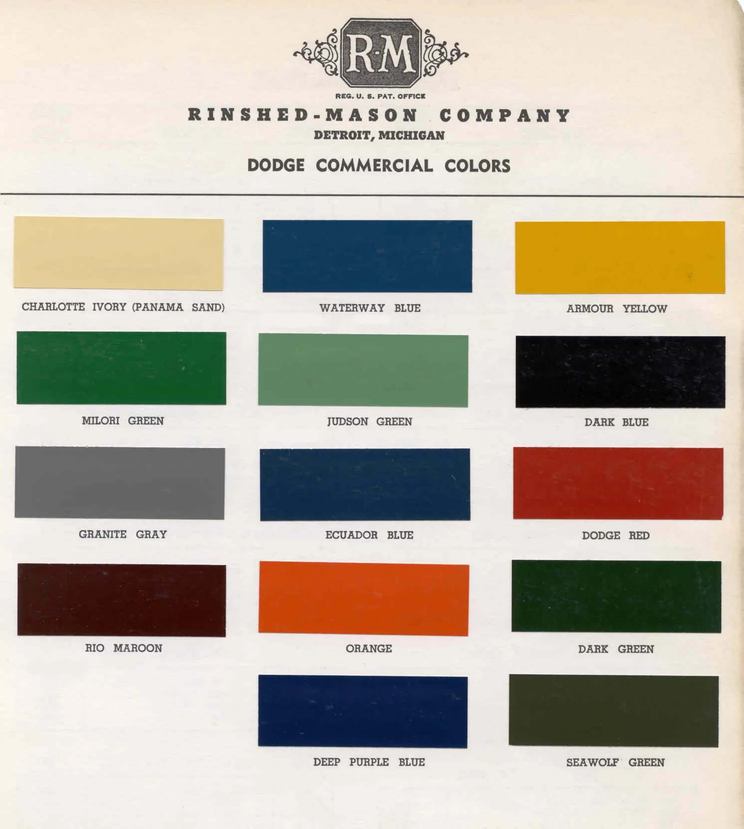 1979 dodge truck color chart