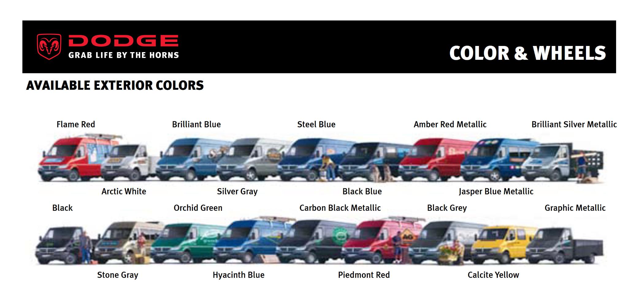 color examples for exterior colors of vehicles