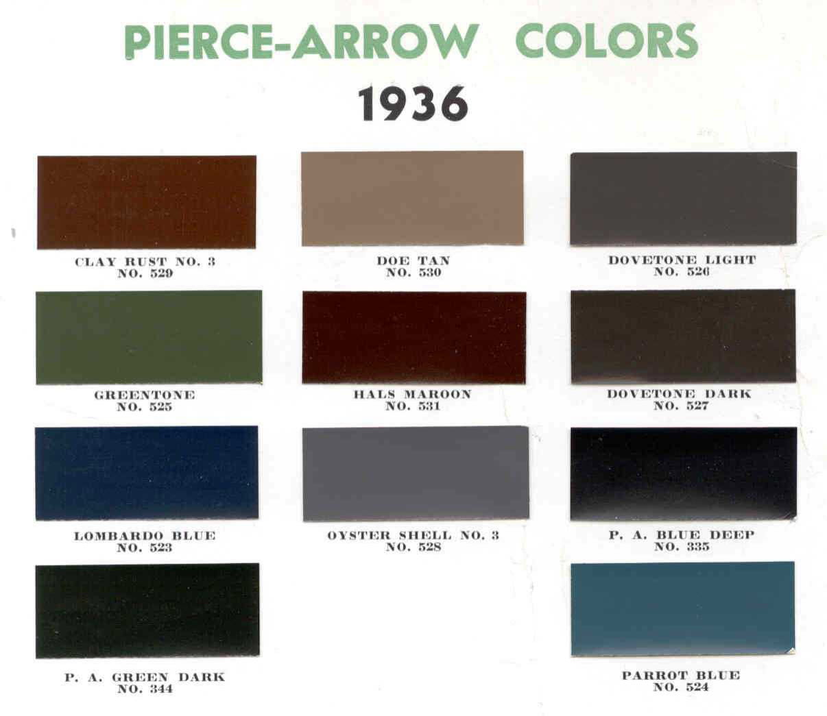 Color Examples used on a 1936 Pierce Vehicle